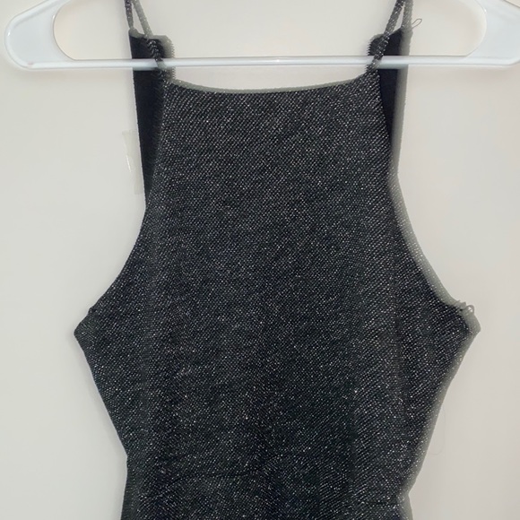 Black and silver sparkly halter neck dress! Slightly worn- too big on me - Picture 2 of 4